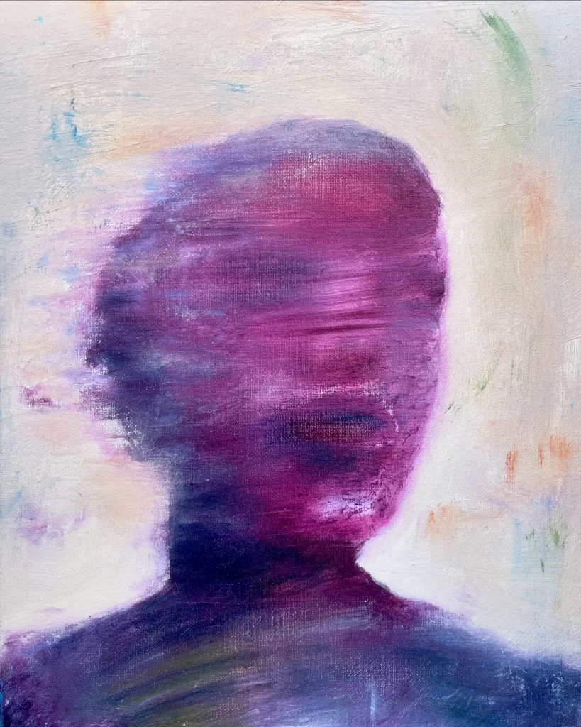 Blurry pink and purple portrait