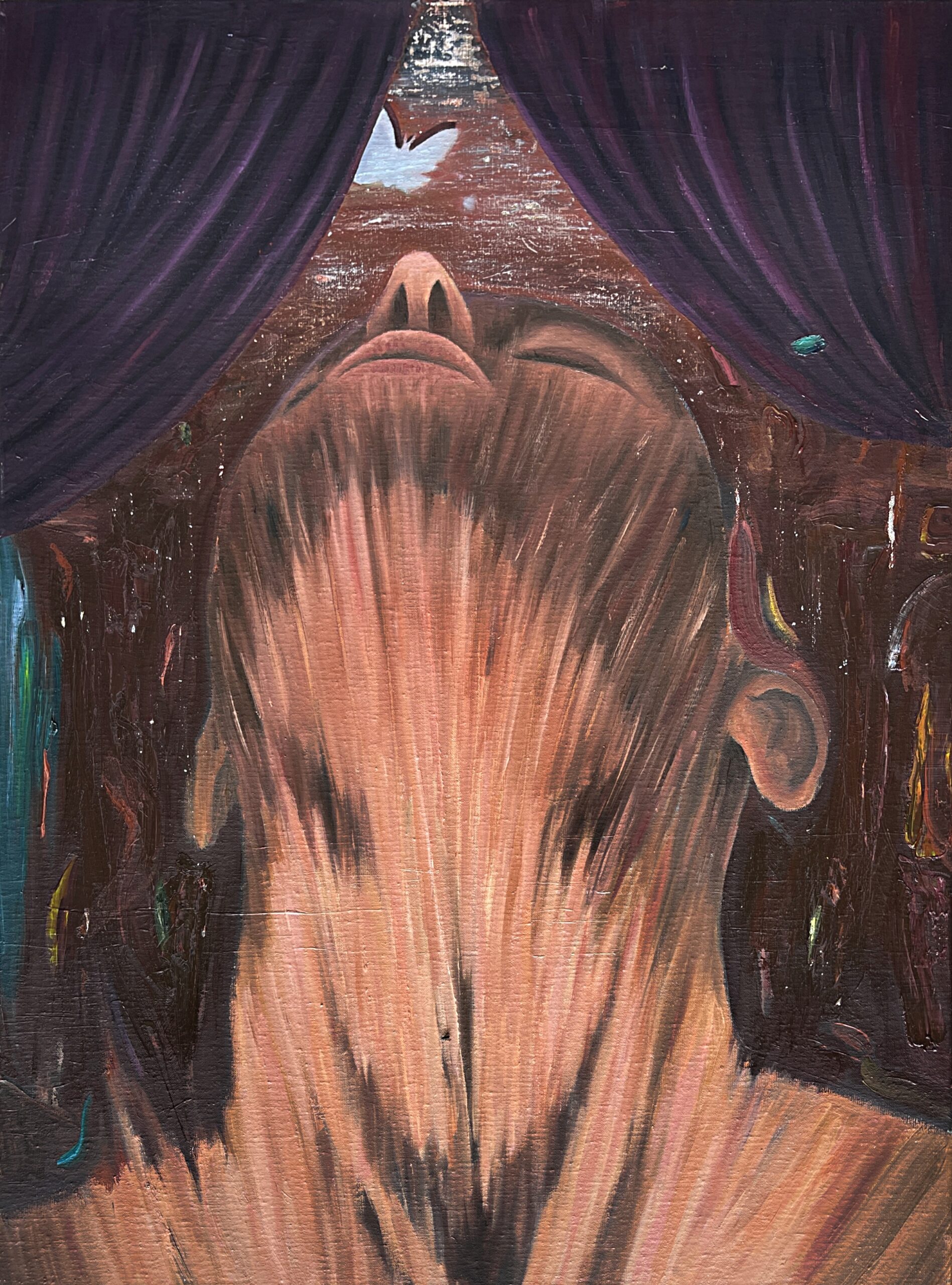 Kulissespillet,
60 x 80cm,
Oil on linen,
2026